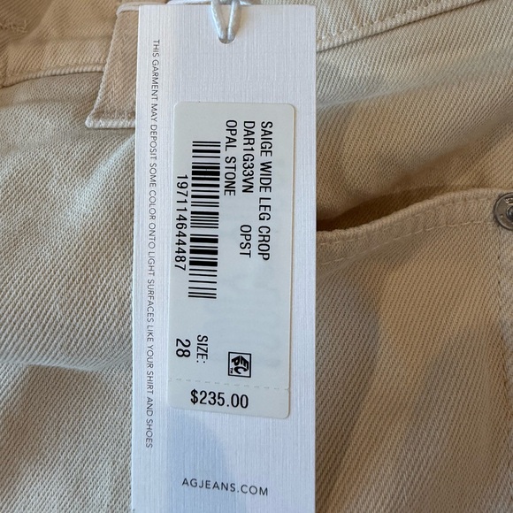 NWT AG Saige wide leg crop, sz 28
27in inseam - Picture 3 of 7